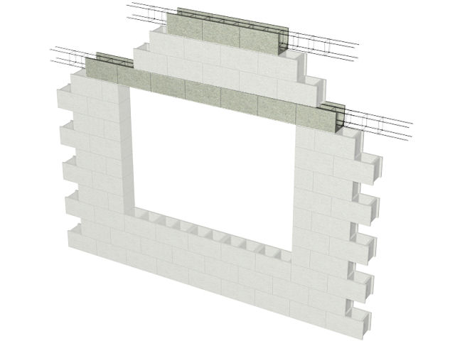 Bloques en "U" para formación de vigas de borde horizontales y dinteles.